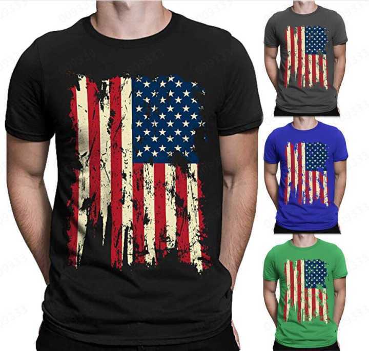 Men's Individual Flag Print Short Sleeve T-shirt