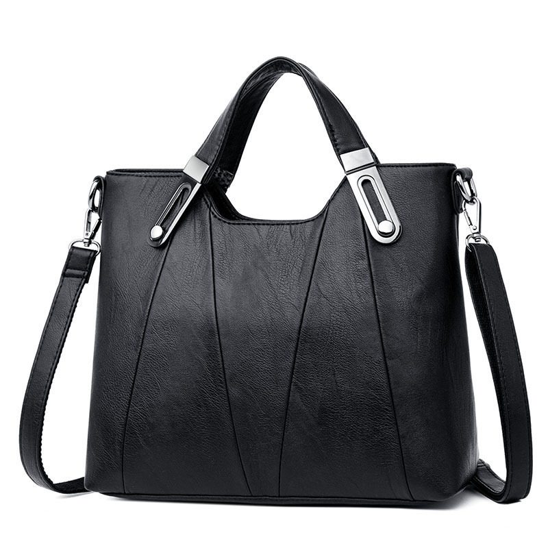 Vintage Handbag Fashion Soft Leather Middle-aged Mother Bag