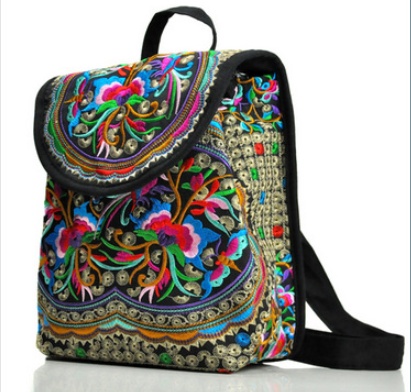 Embroidered bag for lady with embroidered shoulders