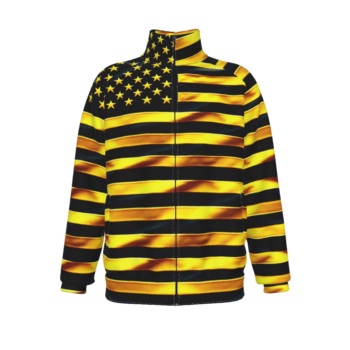 🇺🇸 American Flag Men's Stand Collar Jacket – Bold, Patriotic, and Stylish
