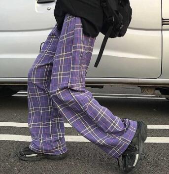 Purple check pants